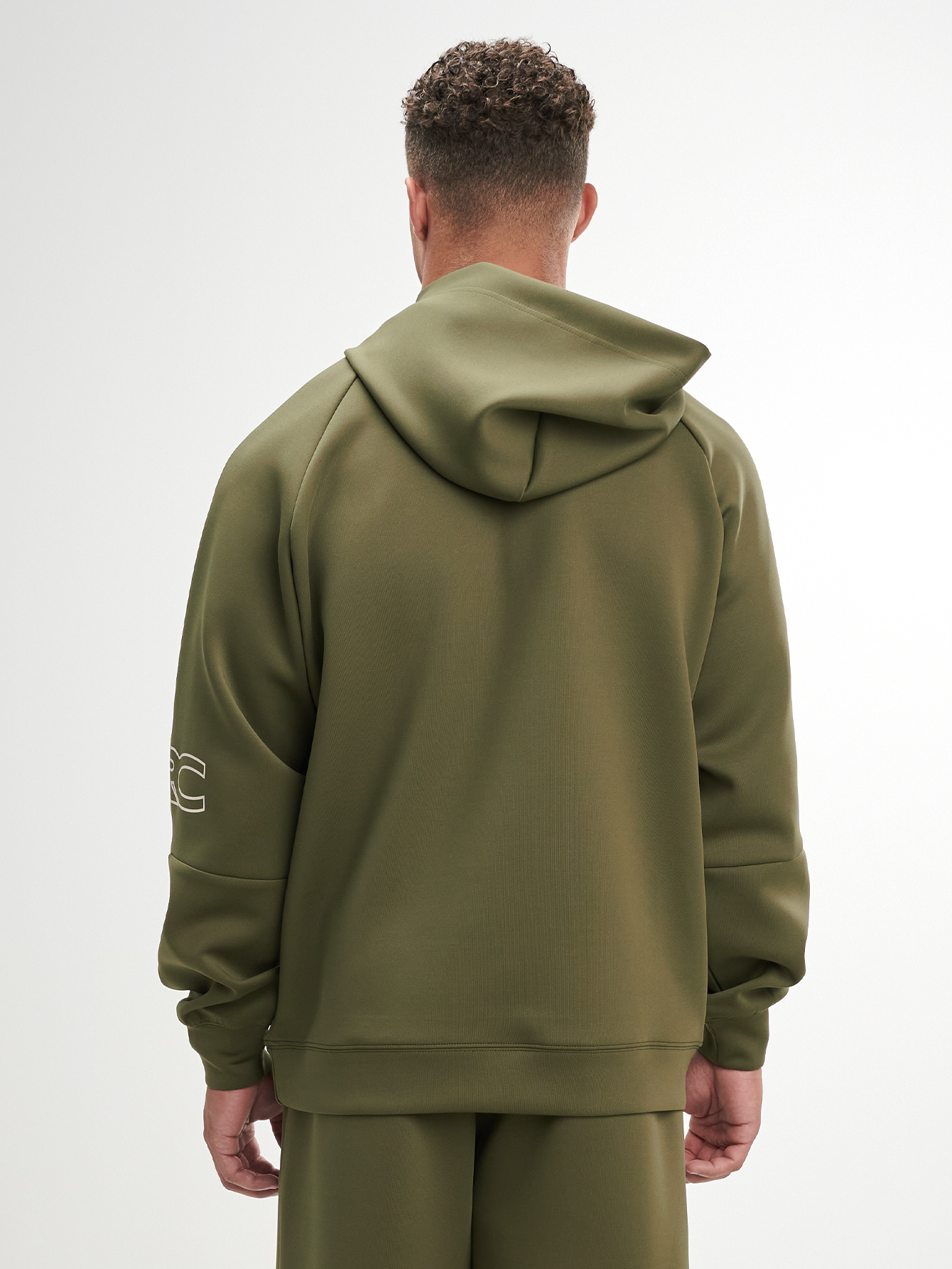 Men's Letter Print Raglan Sleeve Pocket Hoodie Sweatshirt, Green