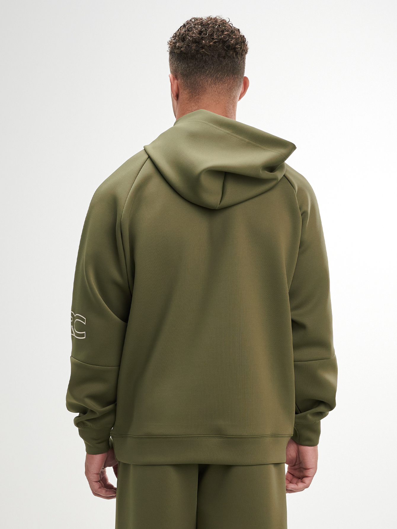 Men's Letter Print Raglan Sleeve Pocket Hoodie Sweatshirt, Green