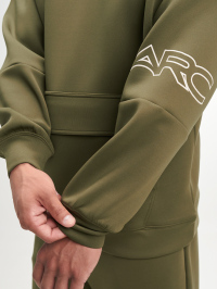 Men's Letter Print Raglan Sleeve Pocket Hoodie Sweatshirt, Green