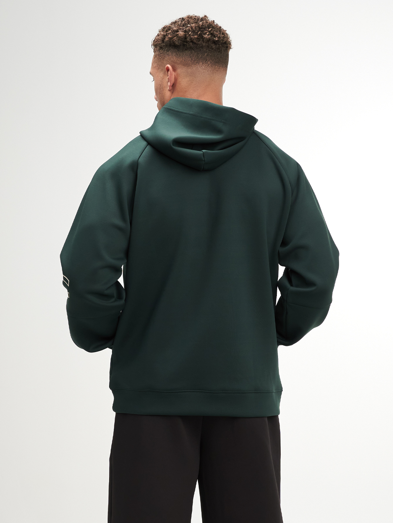 Men's Letter Print Raglan Sleeve Pocket Hoodie Sweatshirt, Olive Green