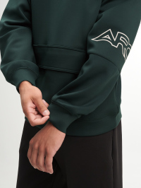 Men's Letter Print Raglan Sleeve Pocket Hoodie Sweatshirt, Olive Green