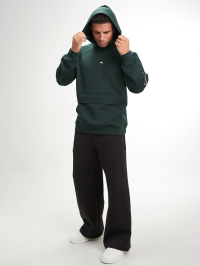 Men's Letter Print Raglan Sleeve Pocket Hoodie Sweatshirt, Olive Green