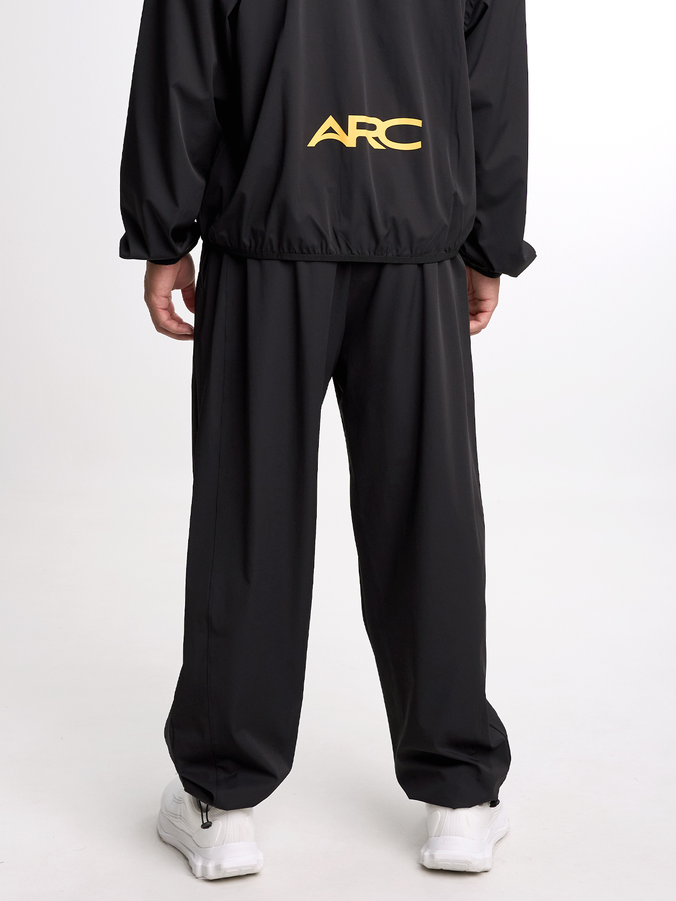 Men's Black Drawstring Waist Loose Fit Jogger Pants