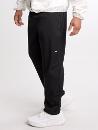 Men's Black Elastic Waist Zipper Pocket Loose Fit Sweatpants