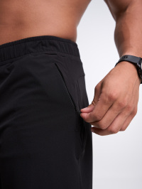 Men's Black Drawstring Waist Straight Loose Casual Pants