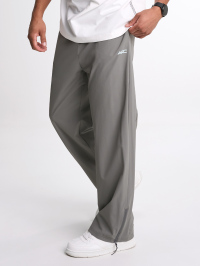 Men's Elastic Waist Pockets Wide Leg Loose Pants, Fall