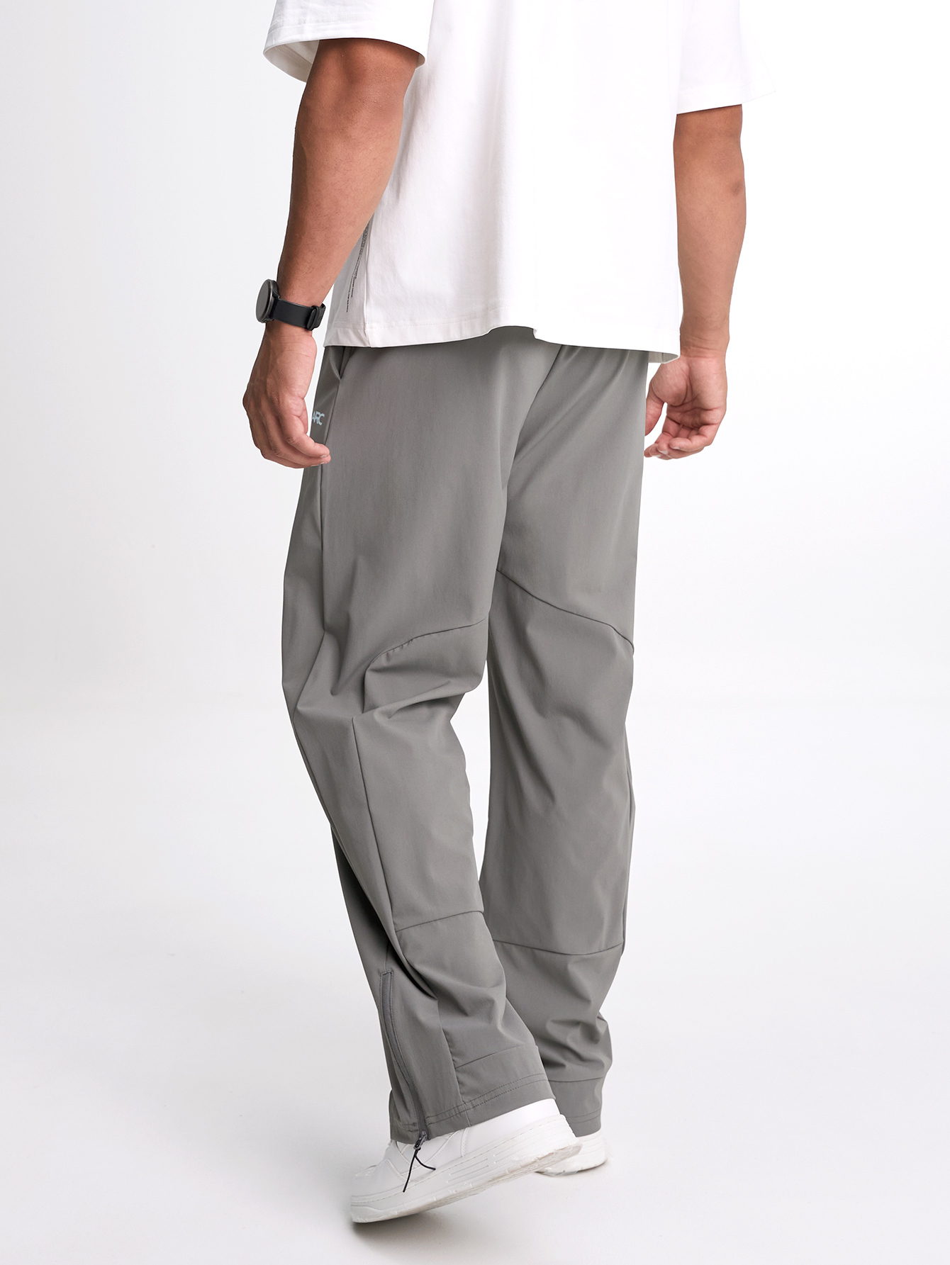 Men's Elastic Waist Pockets Wide Leg Loose Pants, Fall