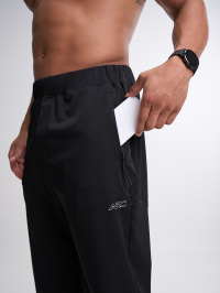 Men's Solid Color Elastic Waist Pockets Tapered Sports Pants