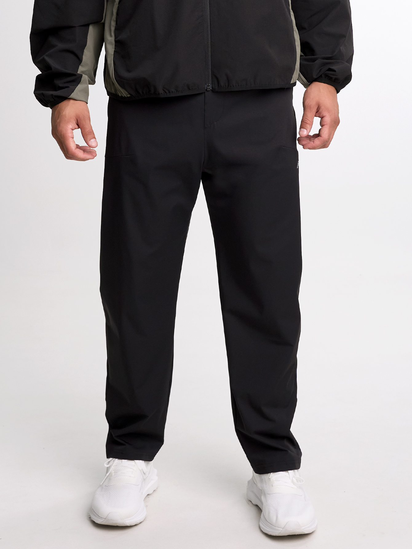 Men's Solid Color Elastic Waist Pockets Tapered Sports Pants