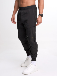 Men's Elastic Waist Zipper Pocket Casual Tapered Sports Pants