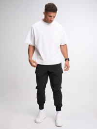 Men's Elastic Waist Zipper Pocket Casual Tapered Sports Pants