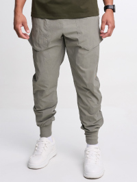 Men's Elastic Waist Zipper Pocket Casual Tapered Sports Pants