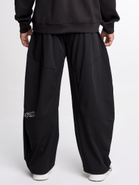 Men's Elastic Waist Pockets Wide Leg Loose Pants, Fall