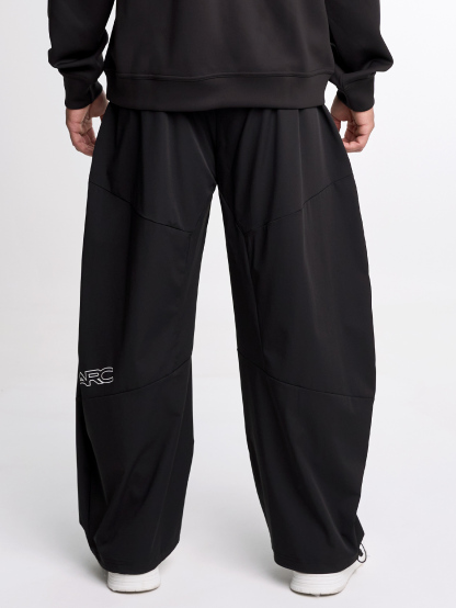 Men's Elastic Waist Pockets Wide Leg Loose Pants, Fall