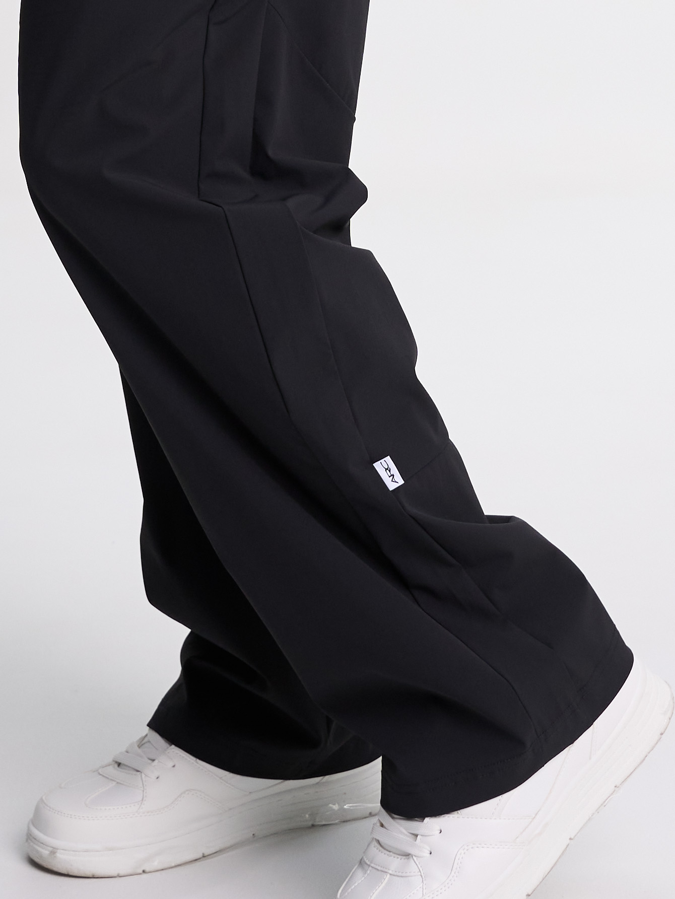 Men's Elastic Waist Pockets Wide Leg Loose Pants, Fall