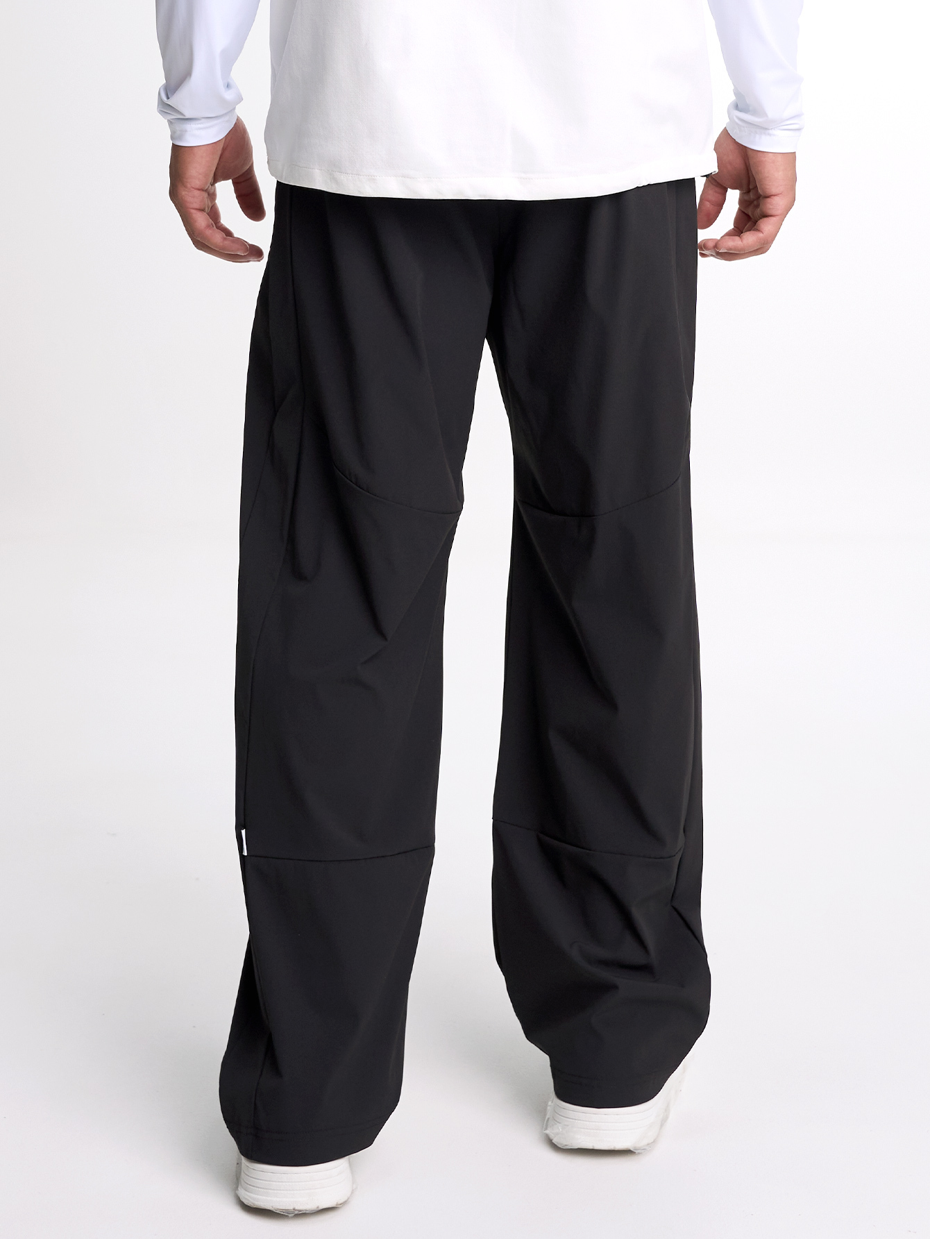 Men's Elastic Waist Pockets Wide Leg Loose Pants, Fall