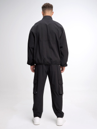 Men's Elastic Waist Pockets Wide Leg Loose Pants, Fall