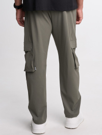 Men's Elastic Waist Pockets Wide Leg Loose Pants, Fall