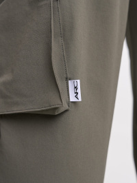 Men's Elastic Waist Pockets Wide Leg Loose Pants, Fall