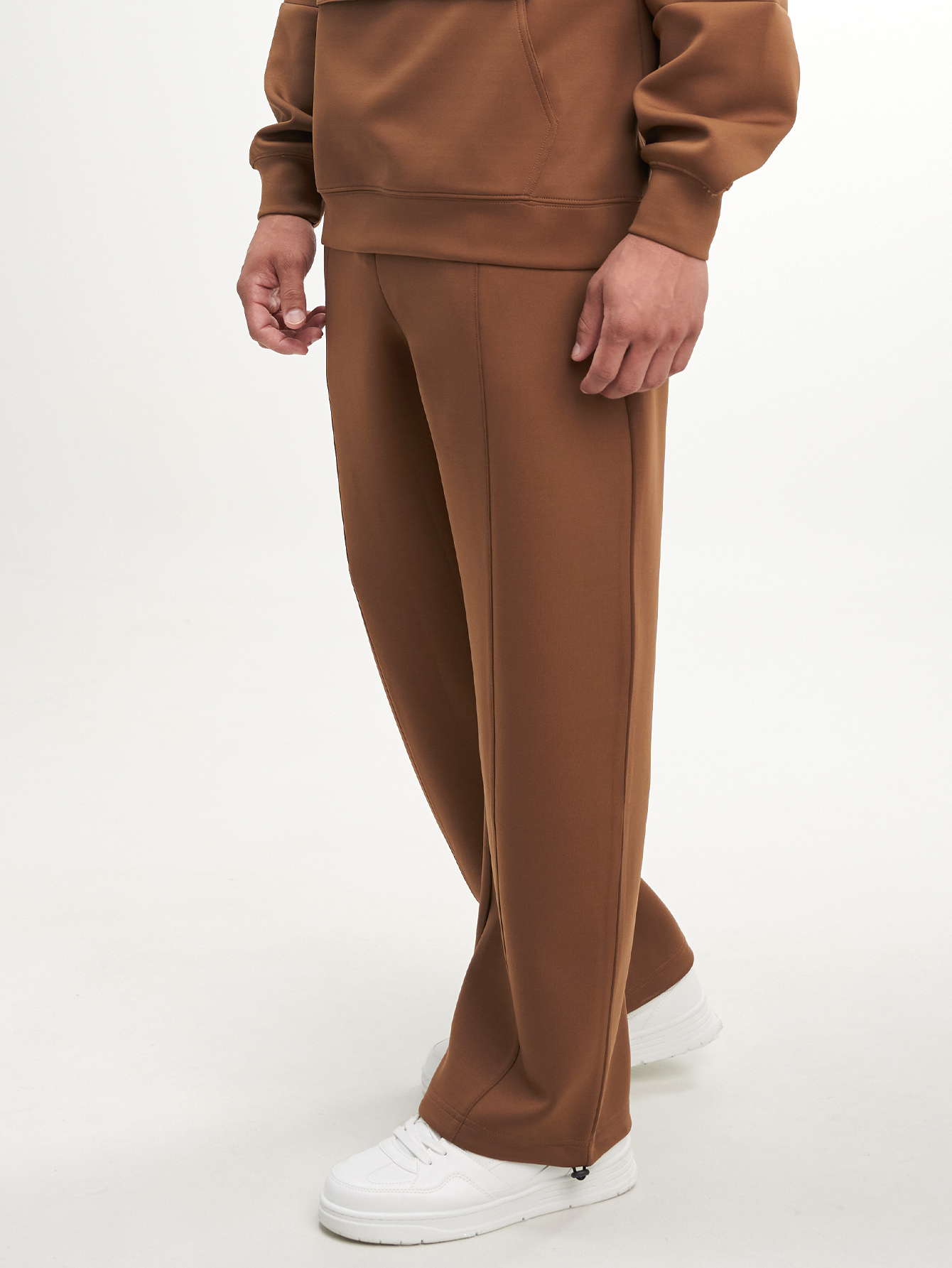 Men's Elastic Waist Pockets Wide Leg Loose Pants, Fall