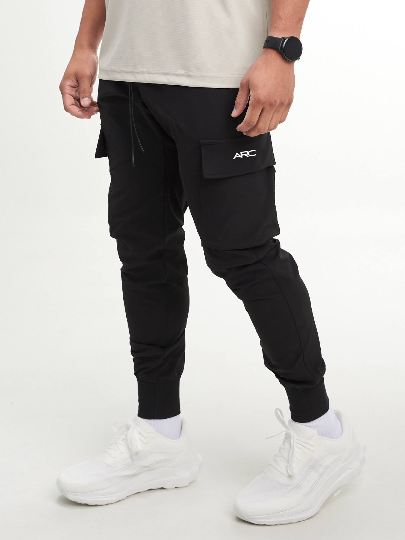ARC All-Day Comfort Workout Training FashionCloudTouch Fabric Wafeproof Cargo Joggers