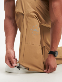 Men's Elastic Waist Pleated Wide Leg Loose Casual Pants, Brown