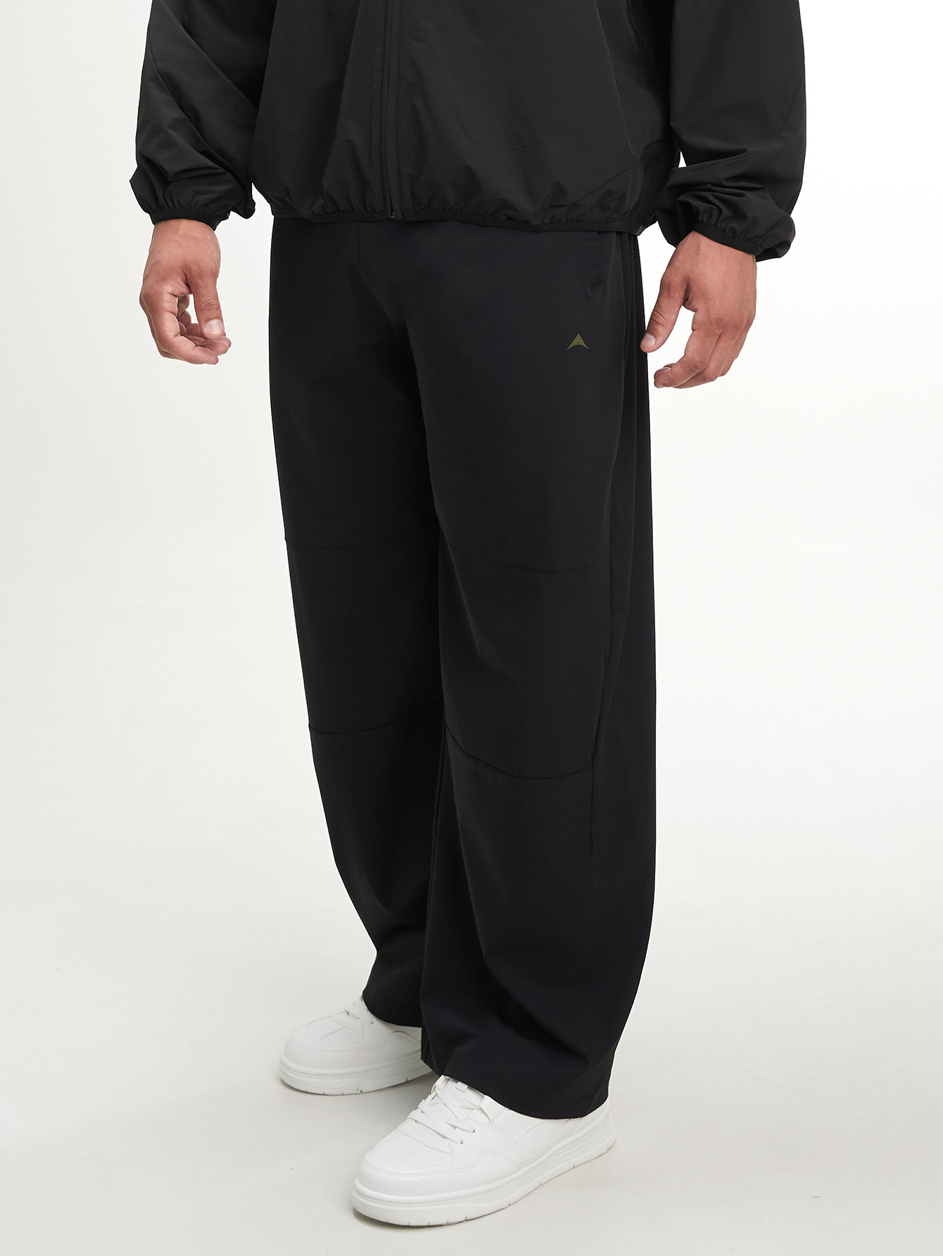 Men's Elastic Waist Pockets Loose Casual Outdoor Pants, Black