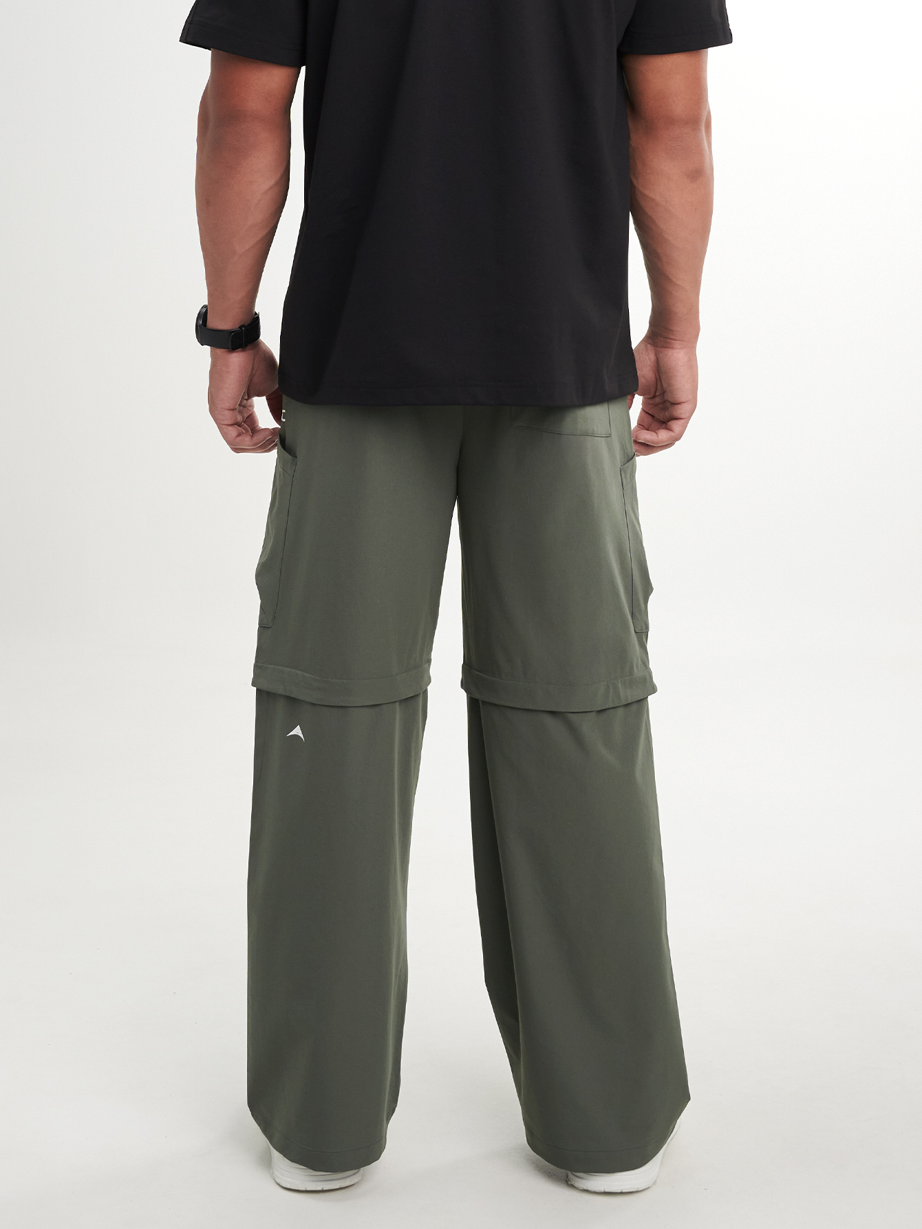 Men's Drawstring Waist Wide Leg Loose Casual Pants, Olive Green