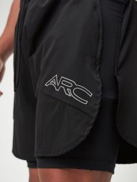 Men's Letter Print Drawstring Waist Double Layer Loose Fit Sports Shorts