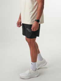 Men's Letter Print Drawstring Waist Double Layer Loose Fit Sports Shorts