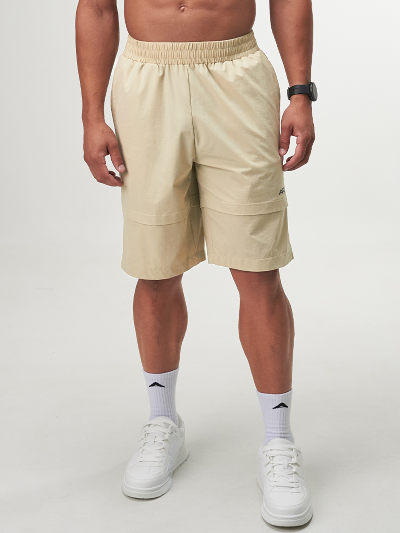 Men's Elastic Waist Wide Leg Loose Casual Shorts