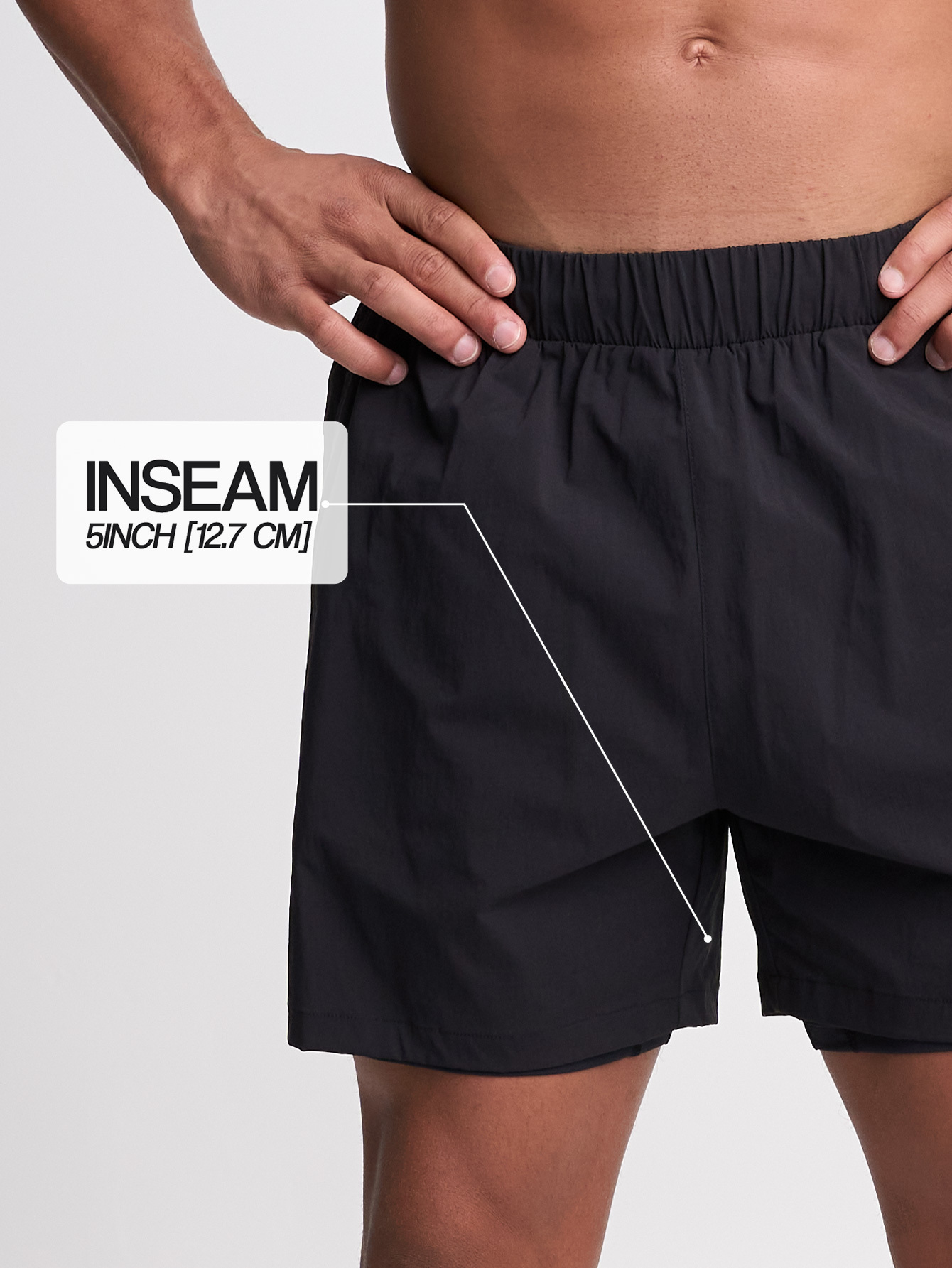 Men's Casual Versatile Letter Print Sports Shorts ARC4023-BLK-Black