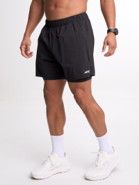 Men's Casual Versatile Letter Print Sports Shorts ARC4023-BLK-Black