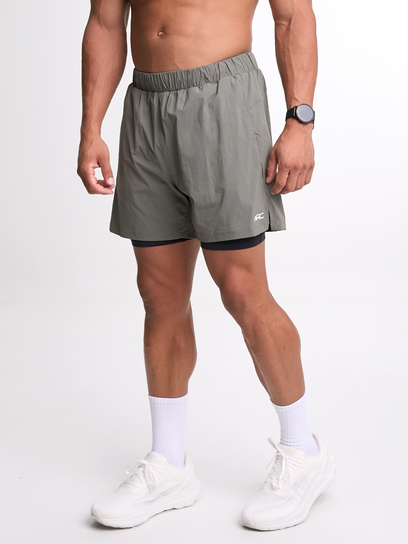 Men's Casual Versatile Letter Print Sports Shorts ARC4023-GRN-Green