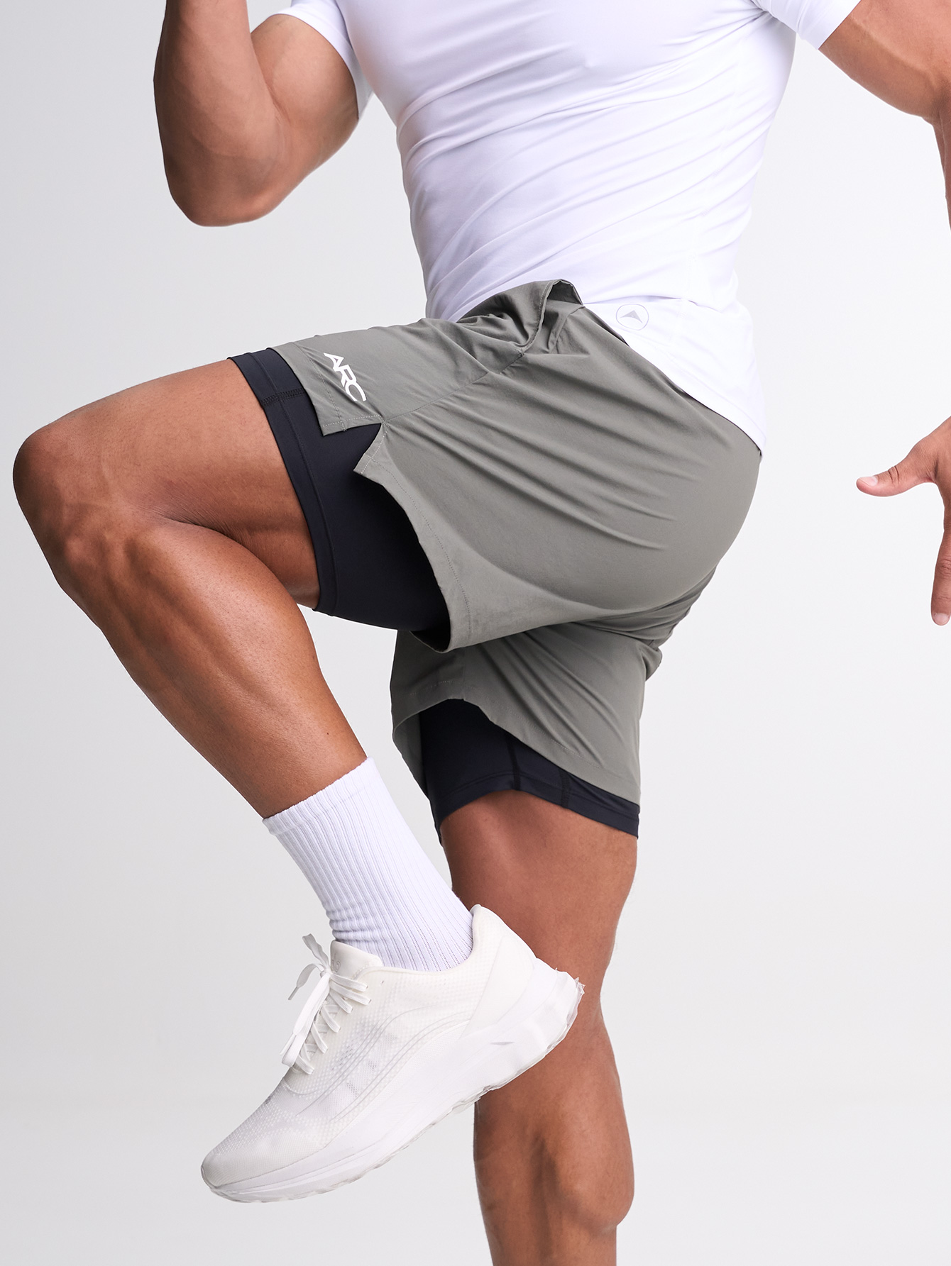 Men's Casual Versatile Letter Print Sports Shorts ARC4023-GRN-Green