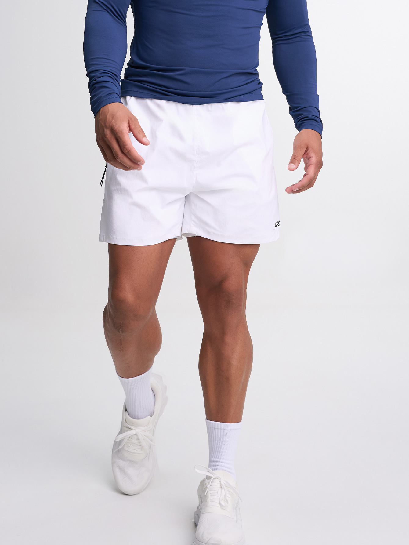 Men's Casual Versatile Letter Print Sports Shorts ARC4023-WHT-White