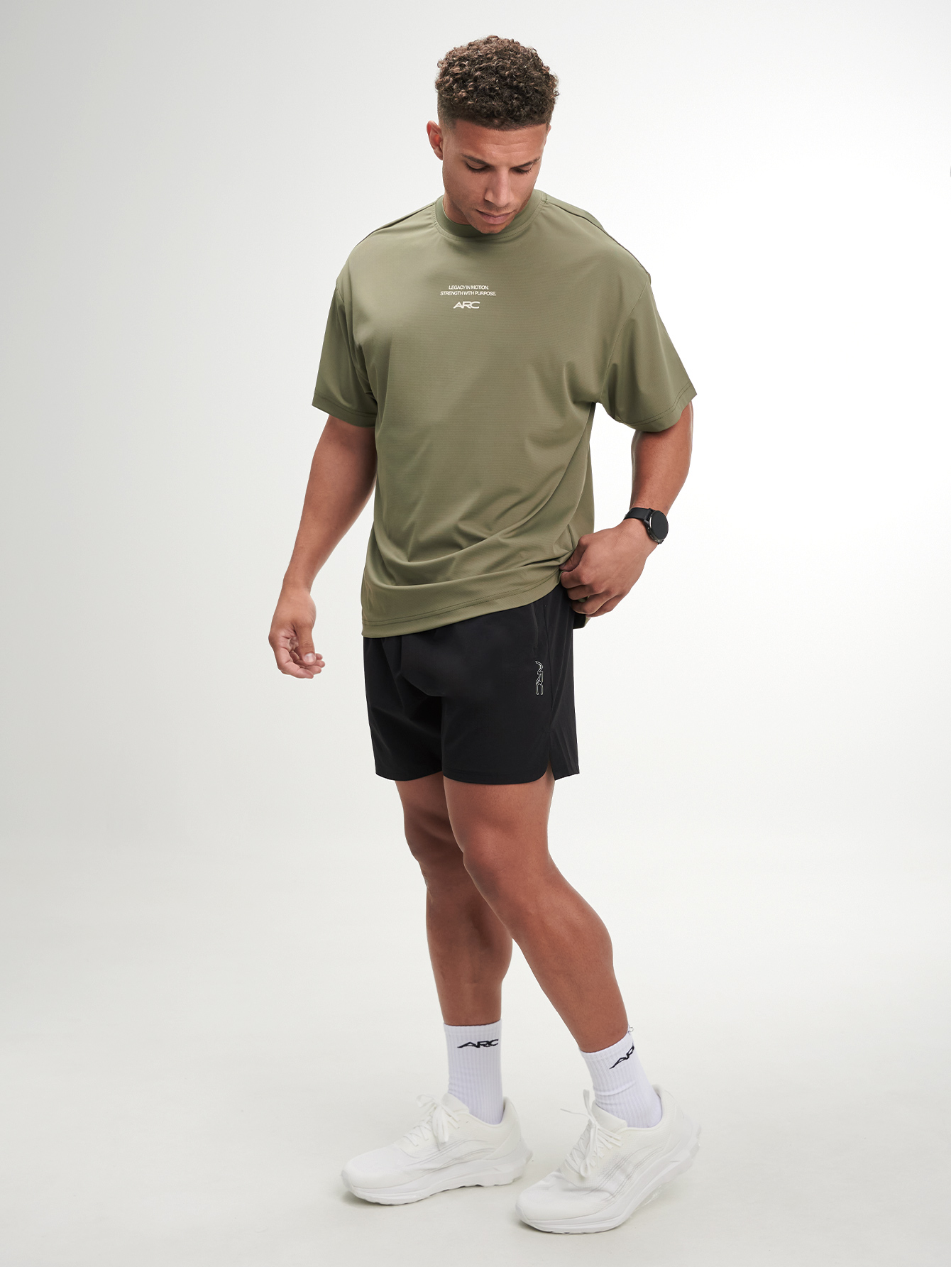 ARC Elastic Waist Training Shorts - No-Slip Fit For Weightlifting & Agility Drills