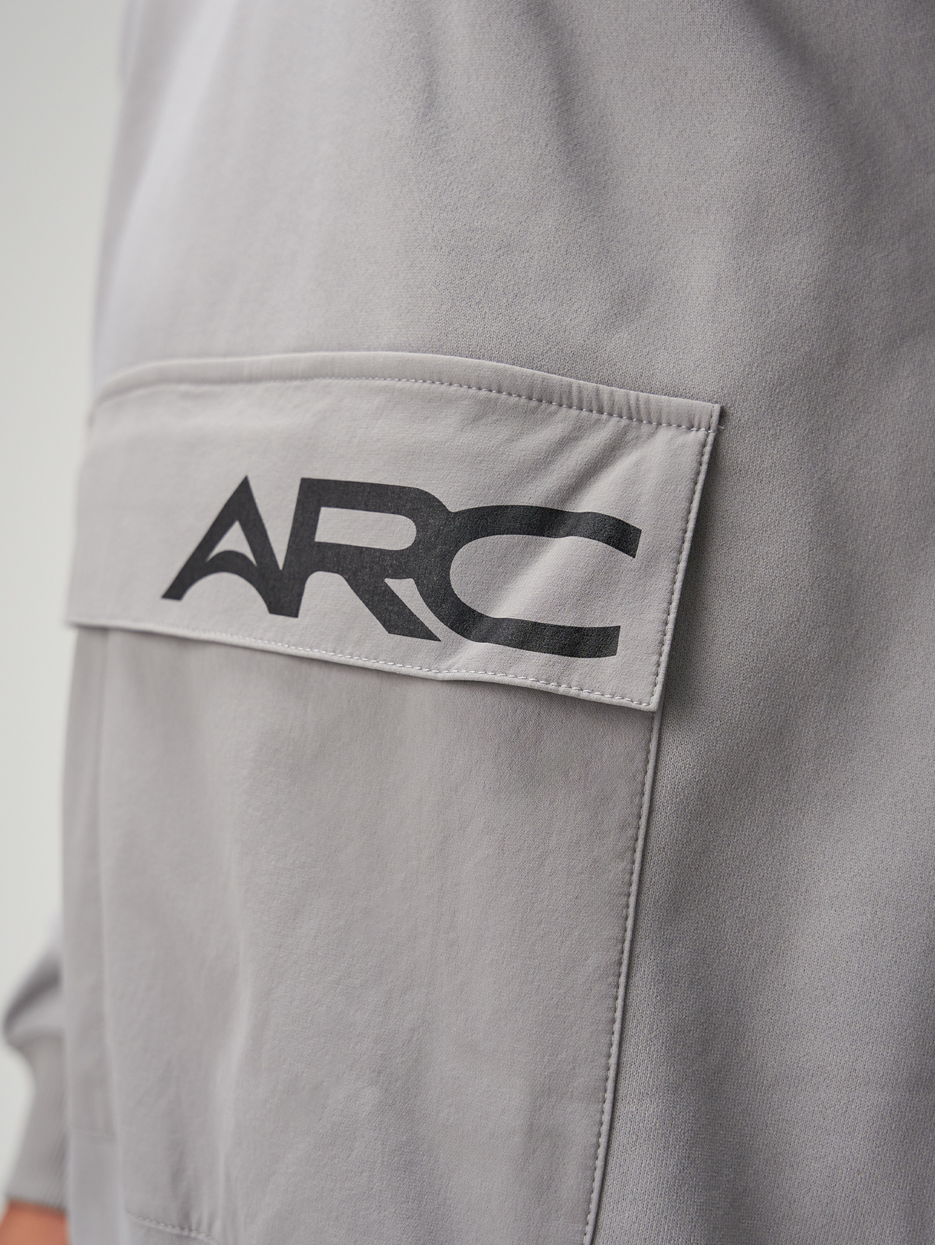 Men's Zip-Up Half Placket Long Sleeve Casual Loose Gray Sweatshirt