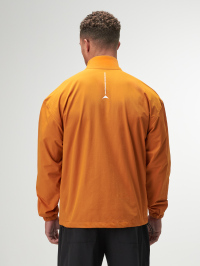 Men's Casual Loose Fit Orange Zip-Up Jacket, Autumn