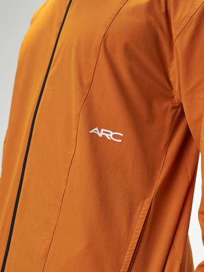 Men's Casual Loose Fit Orange Zip-Up Jacket, Autumn