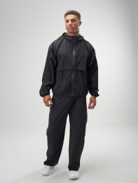 Men's Casual Versatile Simple Black Hooded Jacket