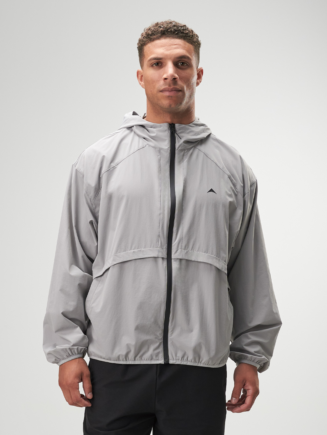 Men's Casual Loose Fit Zip-Up Hooded Jacket, Grey, Autumn