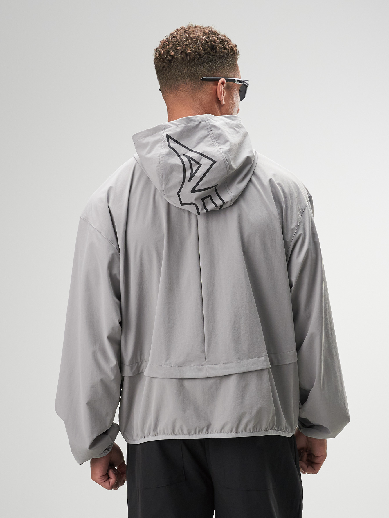 Men's Casual Loose Fit Zip-Up Hooded Jacket, Grey, Autumn