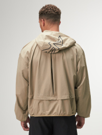 Men's Khaki Zip Front Casual Loose Hoodie Jacket, Autumn