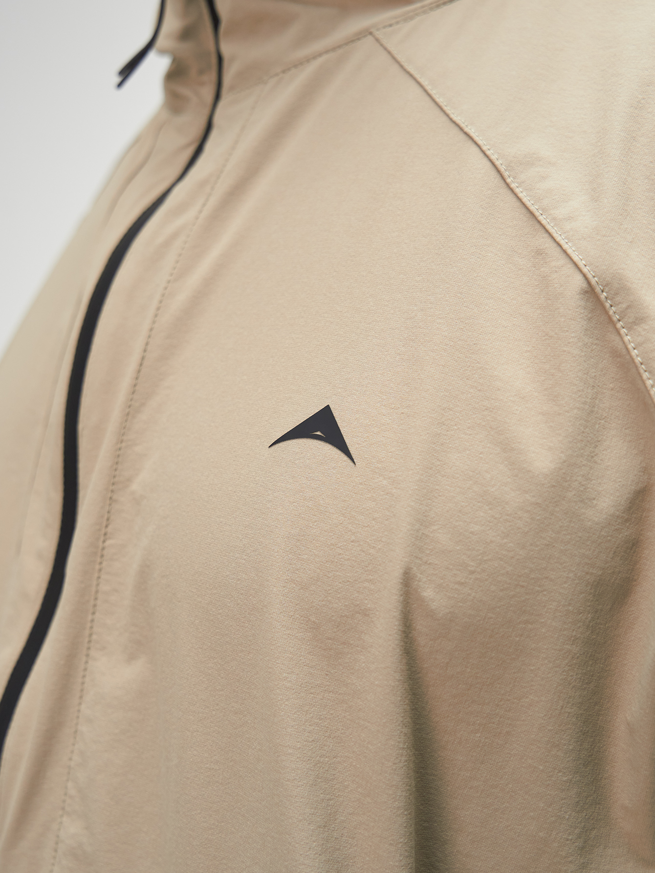 Men's Khaki Zip Front Casual Loose Hoodie Jacket, Autumn