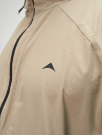 Men's Khaki Zip Front Casual Loose Hoodie Jacket, Autumn