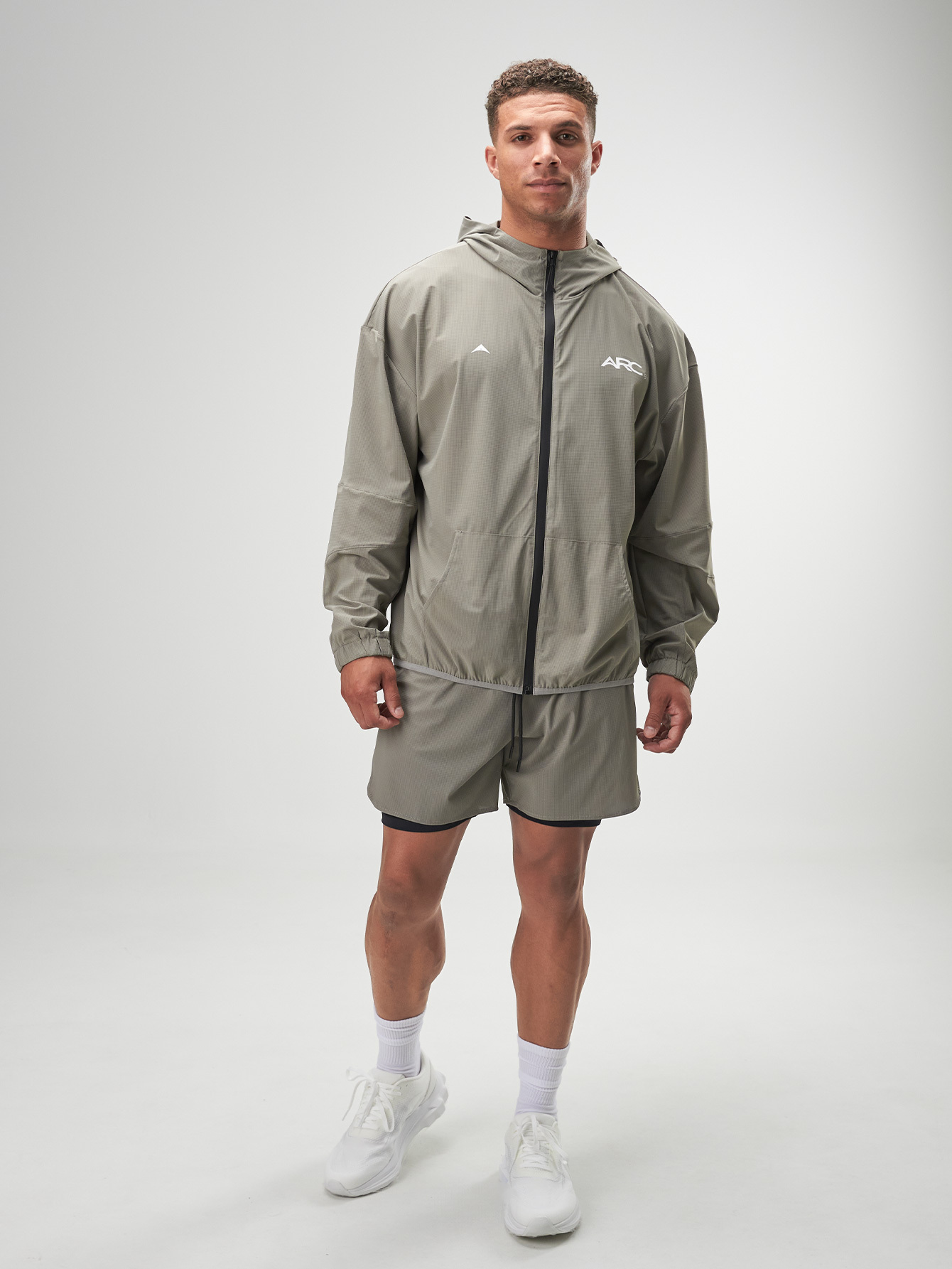 Men's Casual Loose Fit Zip-Up Hooded Jacket, Autumn