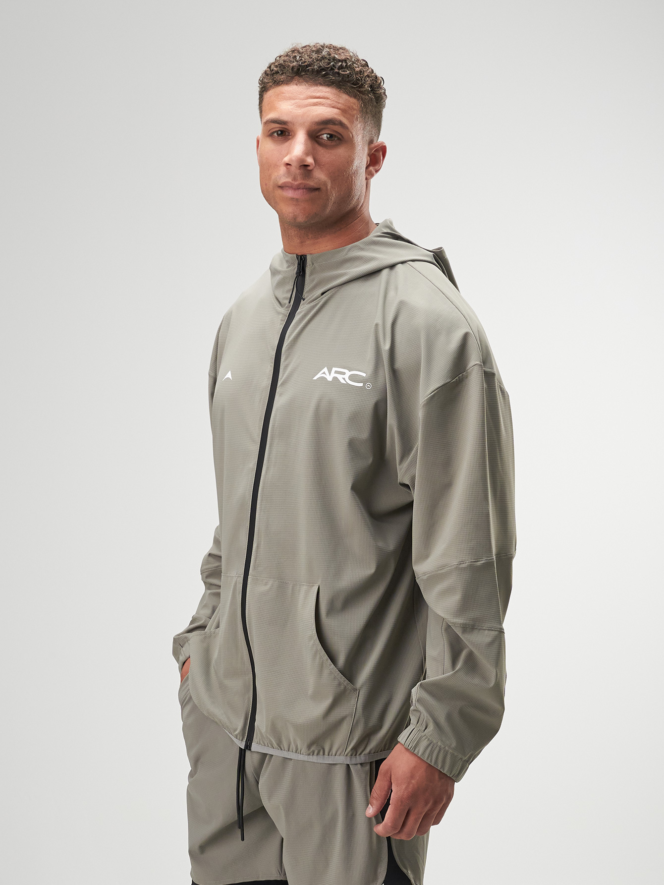 Men's Casual Loose Fit Zip-Up Hooded Jacket, Autumn