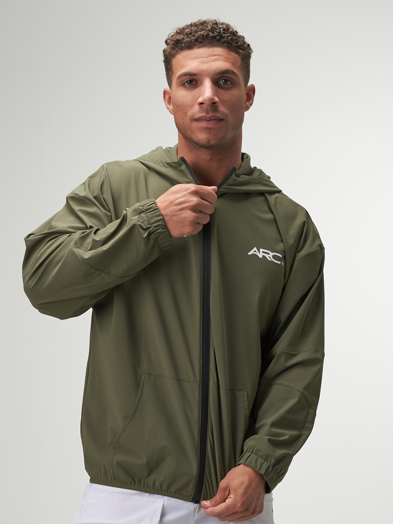 Men's Casual Loose Fit Zip-Up Hooded Jacket, Autumn