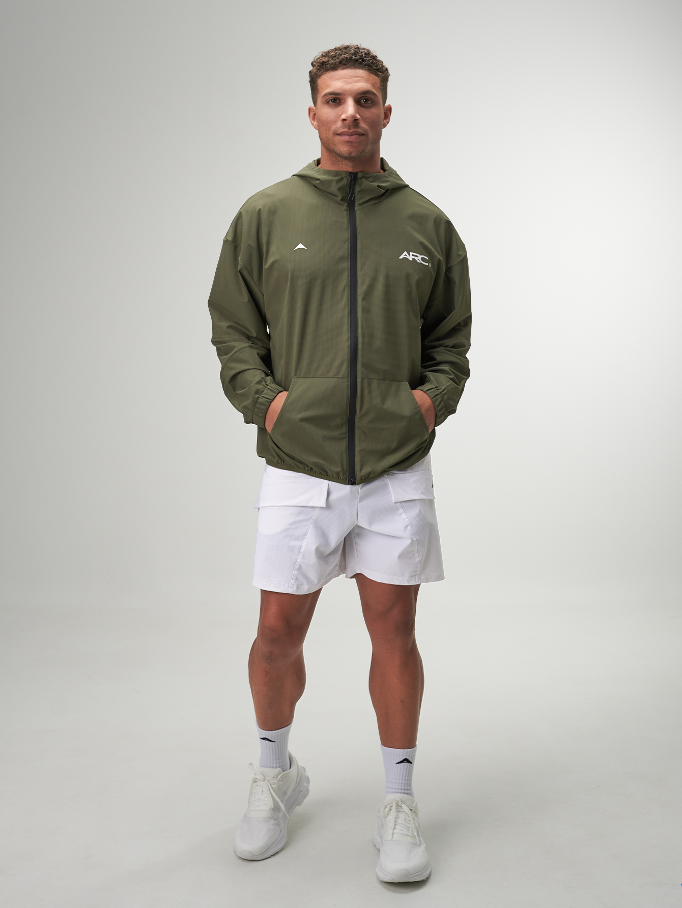 Men's Casual Loose Fit Zip-Up Hooded Jacket, Autumn